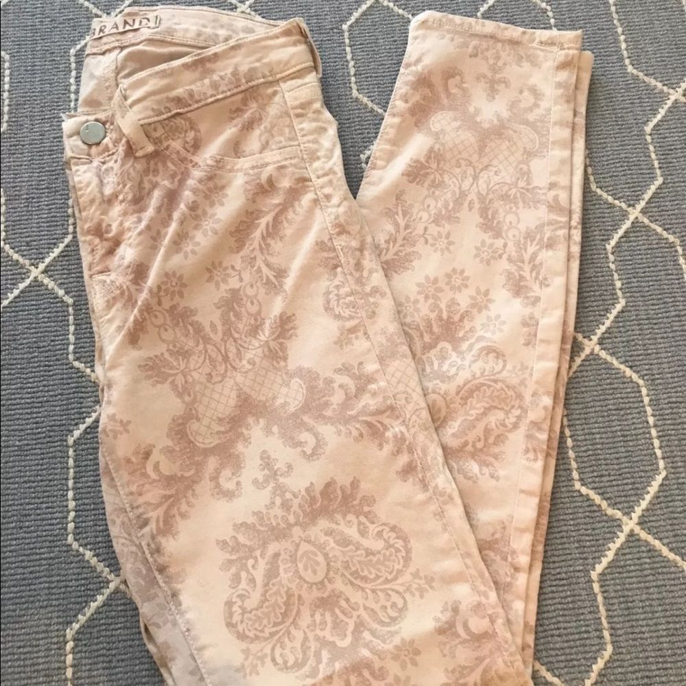 JBrand Jean Floral Paisley Pink Skinny Capri Sz25